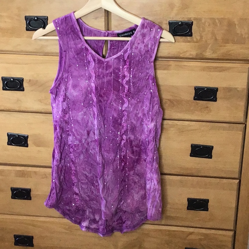 CHANCES R sequined tank.